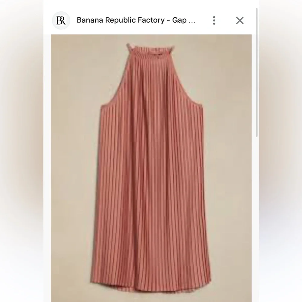 NWT Banana Republic Pleated Halter Mini Dress - Rust - Picture 3 of 7